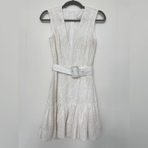 Eyelet embroidery short dress